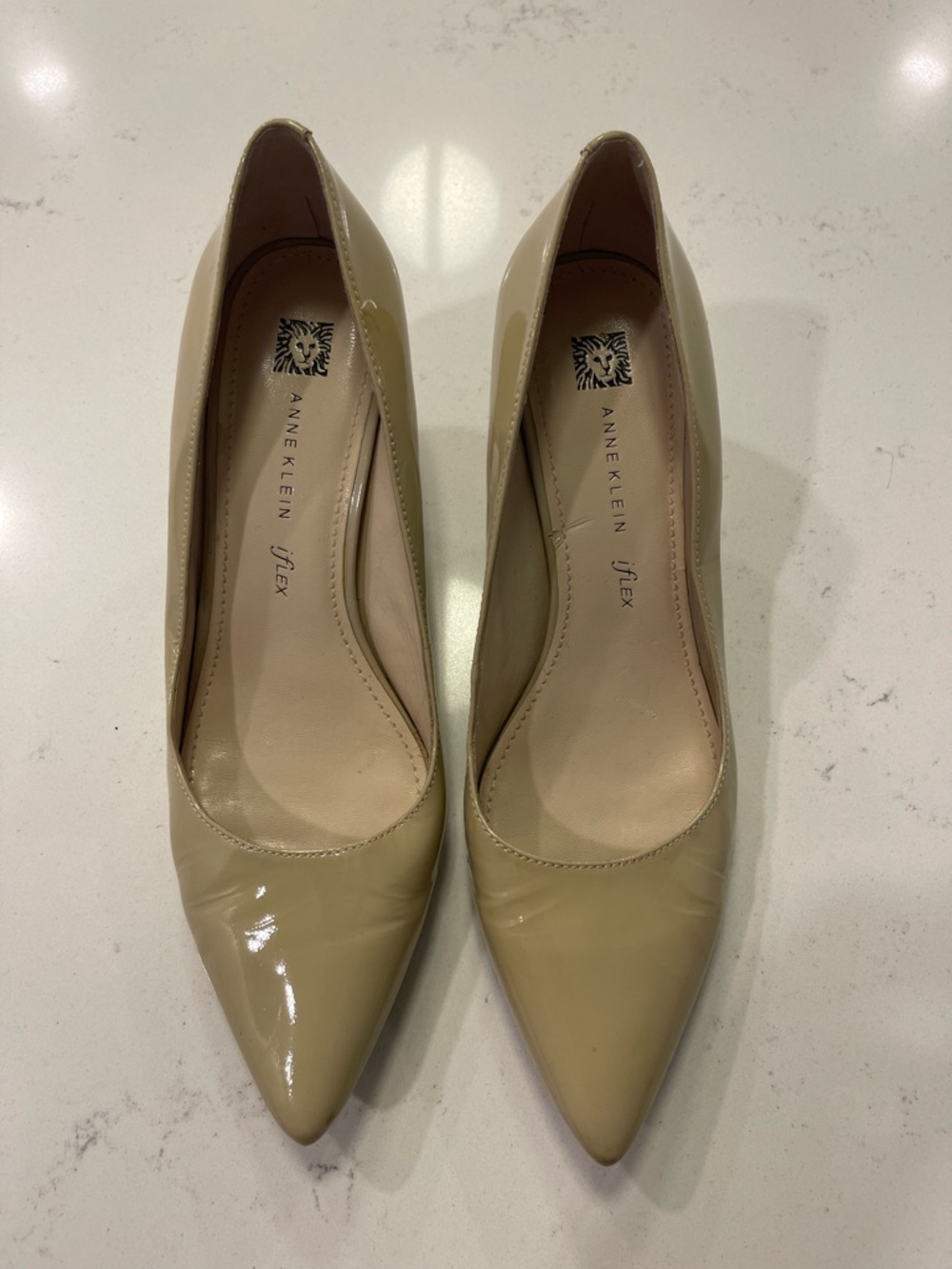 Anne Klein Beige Pointed-Toe Pumps
